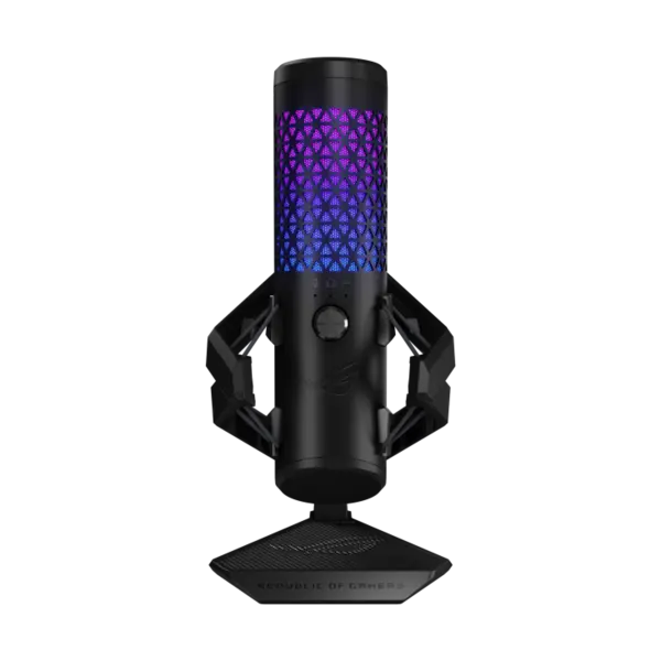 image of ASUS ROG Carnyx USB Gaming Microphone with Built-In Pop Filter - USB, Aura Sync RGB - Black - 90YH03Z0-BAUA00