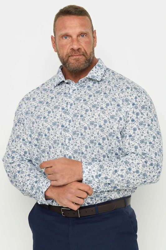 Image of BadRhino BadRhino Men Print Long Sleeve Shirt in White White One Size Male 5063111253166