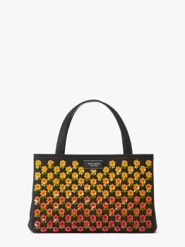 image of Kate Spade Sam Icon Floral Small Tote Bag, Black Multi, One Size