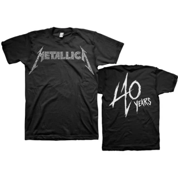 Image of Metallica - 40th Anniversary Songs Logo Unisex Large T-Shirt - Black