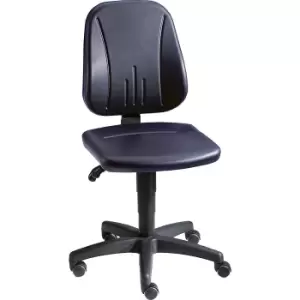 Image of bimos Industrial swivel chair with gas-lift height adjustment, vinyl cover, black, with castors