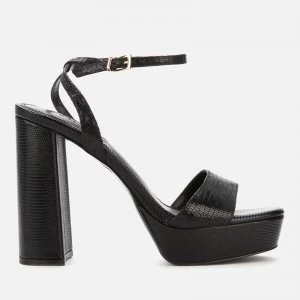 image of Dune Womens Malin Suede Heeled Sandals - Black - UK 3