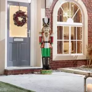 Image of Klaus the 5.5ft Indoor & Outdoor Fire Place Front Door Garden Soldier Nutcracker Christmas Decoration Poly Resin Figure - The Winter Workshop