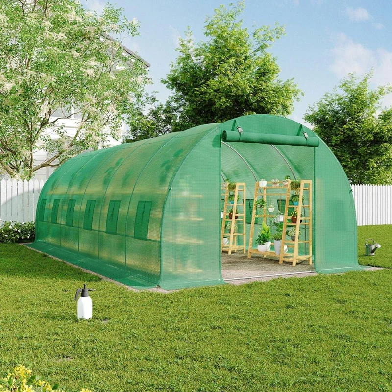 Image of Breeins Walk-in Green Tunnel Greenhouse Steel Green unisex One size