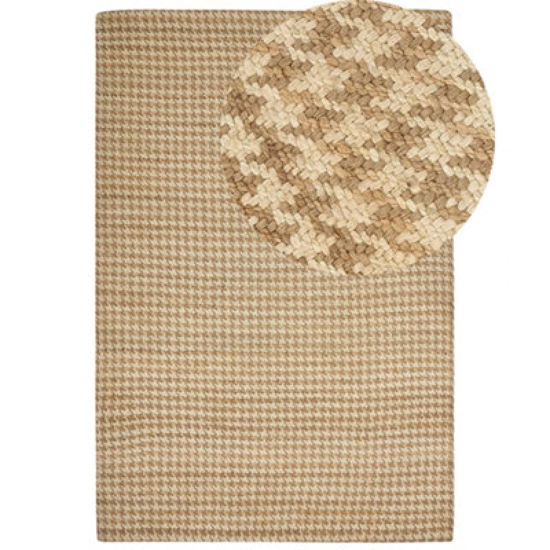Image of Beliani Rug Araptepe Beige 200 X 300 Cm Jute