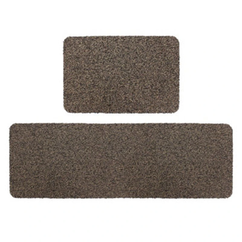 Image of JVL Tanami Barrier Mat and Runner Set - Brown Brown