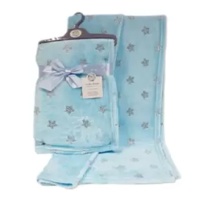 Image of Snuggle Baby Babies Star Print Wrap (One Size) (Sky Blue)