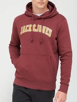 Image of Jack & Jones Large Logo Hoodie - Burgundy