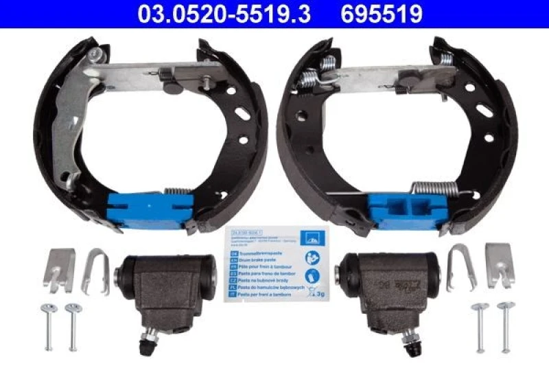 Image of ATE 03.0520-5519.3 Brake Set, drum brakes with accessories Brake Set,drum brakes (3859)