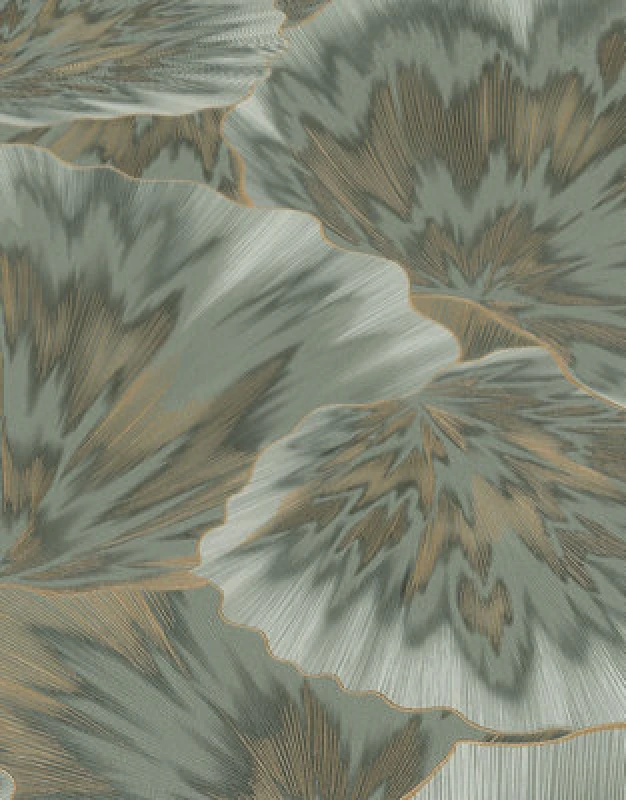 Image of Erismann Bliss Abstract Leaf Olive Metallic Wallpaper 10402-24