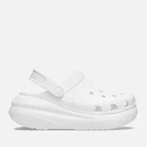 image of Crocs Classic Crush Clog, White, size: 8, Unisex, Slides & Sandals, 207521-001