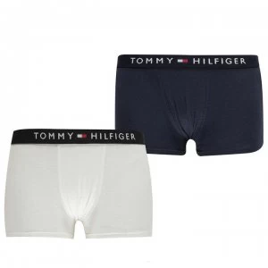 image of Tommy Hilfiger Tommy 2 Pack Trunks Junior - White/Navy 0WT