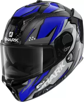 Image of Shark Spartan GT Carbon Urikan Helmet, white-turquoise-blue, Size L, white-turquoise-blue, Size L