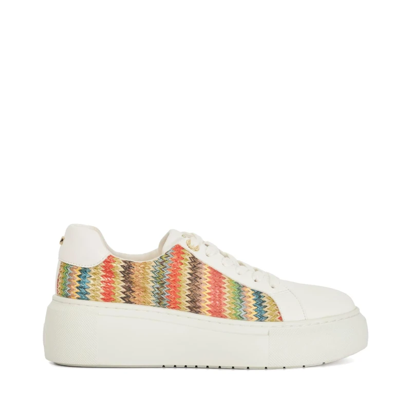 Image of Dune London Womens Estrids Lace Up Platform Trainers Multi female 4 (37)