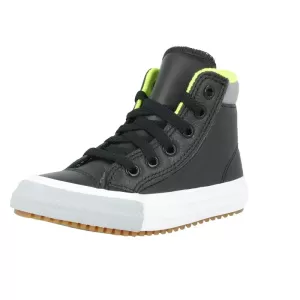 image of Converse Chuck Taylor All Star PC Boot Hi Utility Leather Infant Trainers - Black, Size 5