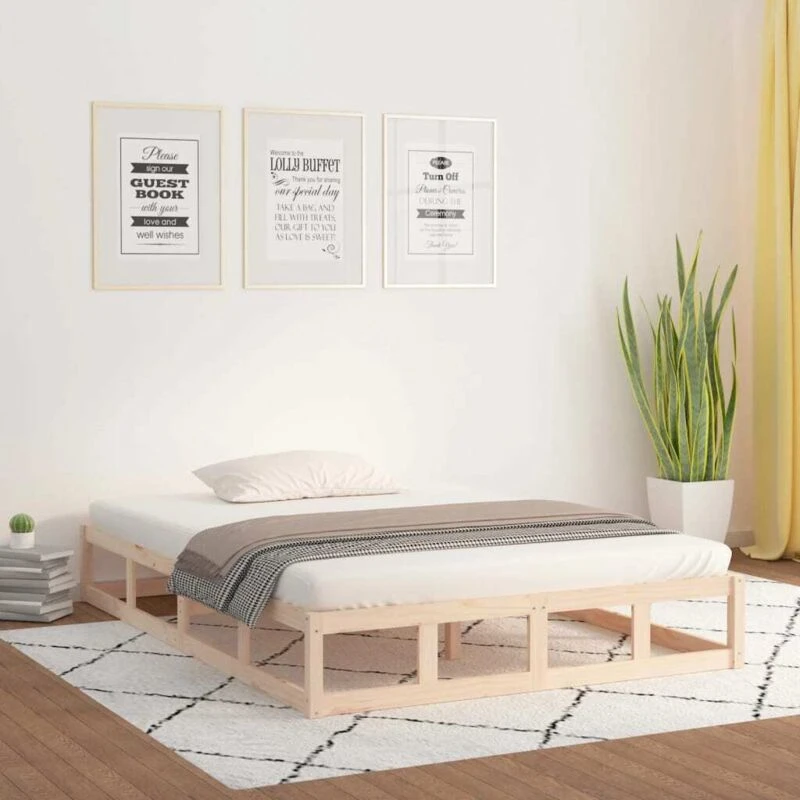 Image of Vidaxl Bed Frame 160X200 Cm Solid Wood, Brown 820806