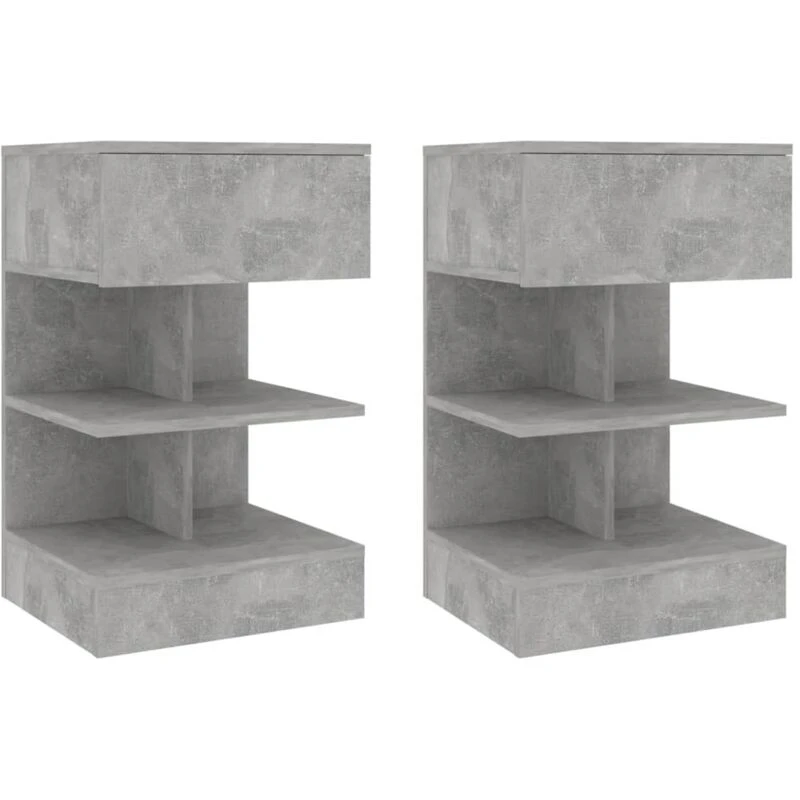 Image of VIDAXL Bedside Cabinets 2 pcs Concrete Grey 40x35x65cm Vidaxl 8720286642542