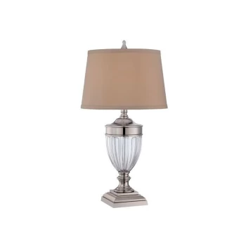 Image of Elstead Dennison - 1 Light Table Lamp Polished Nickel, E27