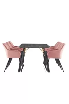 Image of 'Camden Cosmo' LUX Dining Set a Table and Chairs Set of 6