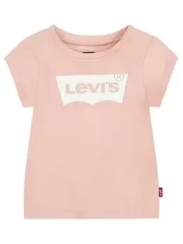 image of Levis Baby Girls Short Sleeve Batwing A Line Tee - Quartz Pink, Size 12 Months