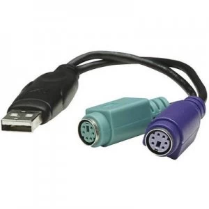 Image of Manhattan PS/2 / USB Keyboard/mouse Cable [2x PS/2 socket - 1x USB 1.1 connector A] 20.00cm Black