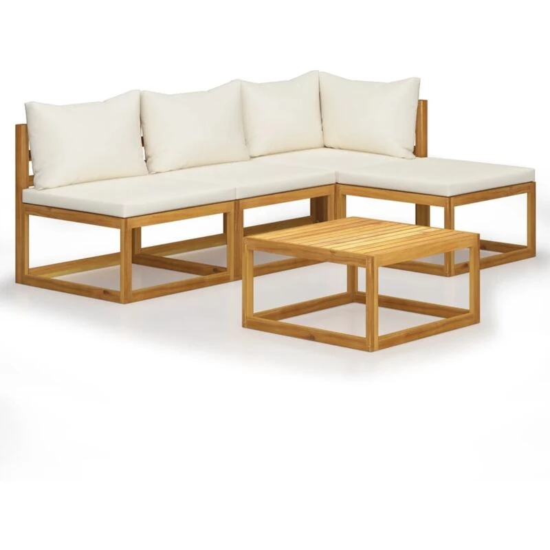 Image of VIDAXL 5 Piece Garden Lounge Set with Cushions Solid Wood Acacia (uk/ie/fi/no only) Vidaxl 8720286906156