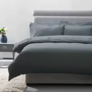 Image of 200 Thread Count 100% Egyptian Cotton Duvet Cover, Slate, Double - Belledorm