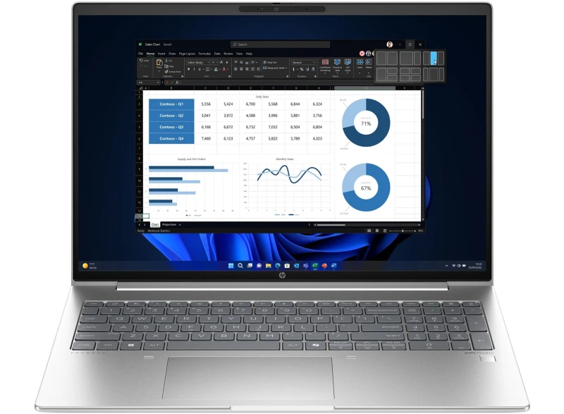 Image of HP ProBook 460 G11 Intel Core Ultra 7 155U Laptop 40.6cm (16") Touch Screen WUXGA 32GB DDR5-SDRAM 1TB SSD WiFi 6E (802.11ax) Windows 11 Pro AI P