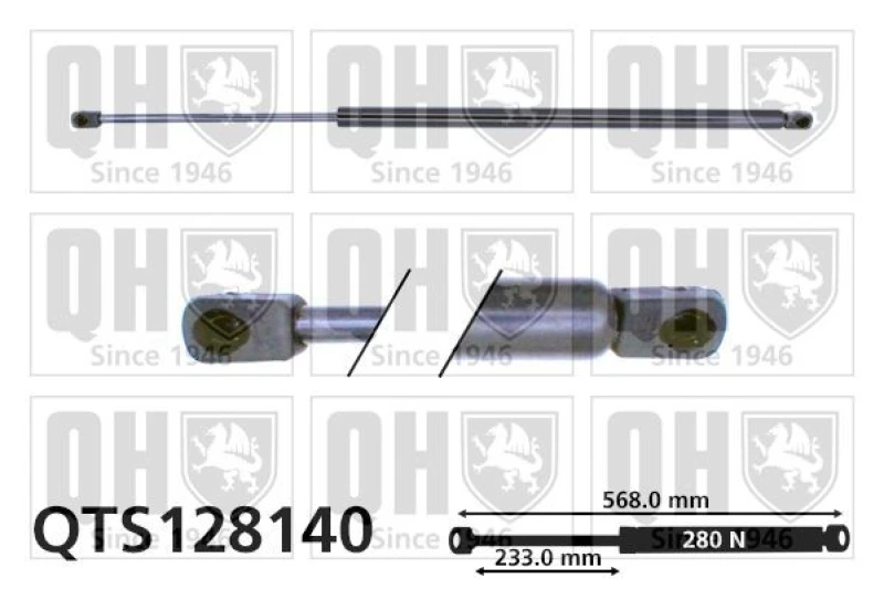 Image of QUINTON HAZELL Tailgate strut QUINTON HAZELL QTS128140