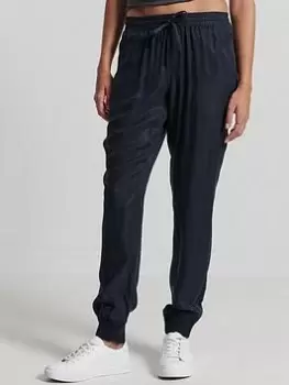 Image of Superdry Studios Cupro Woven Trouser - Navy, Size 10, Women