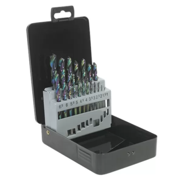 Image of Genuine SEALEY S0868 HSS Drill Bit Set 19pc Edge Ground Metric DIN 338