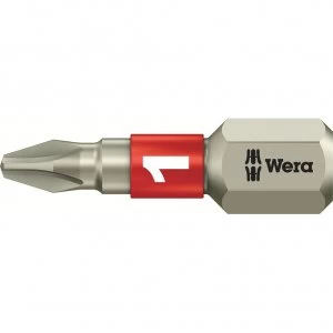 image of Wera Torsion Stainless Steel Phillips Screwdriver Bit PH1 25mm Pack of 1