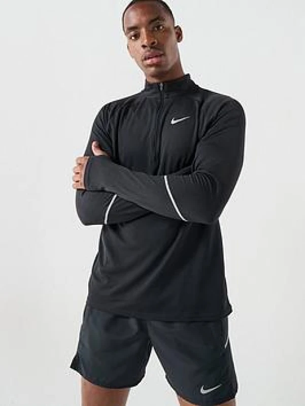 Image of Nike Mens Long Sleeve Performance Running Top - Black Male M