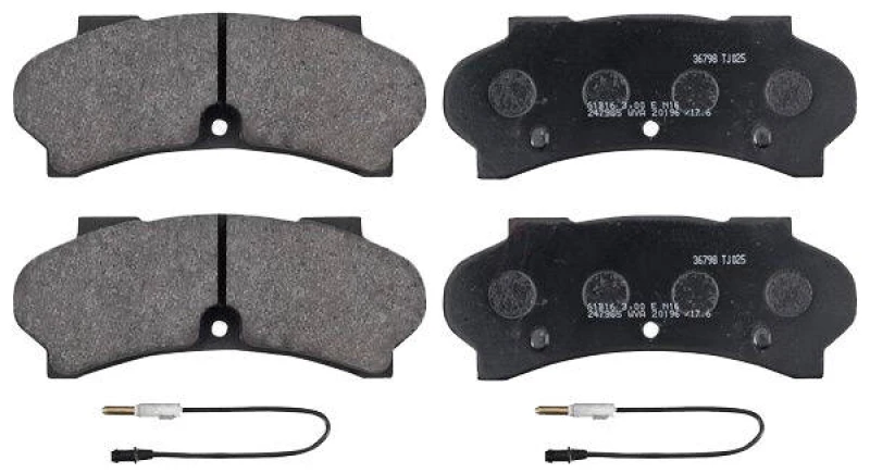 Image of A.B.S. 36798 Brake pad set incl. wear warning contact Brake Pad Set,disc brake (402)