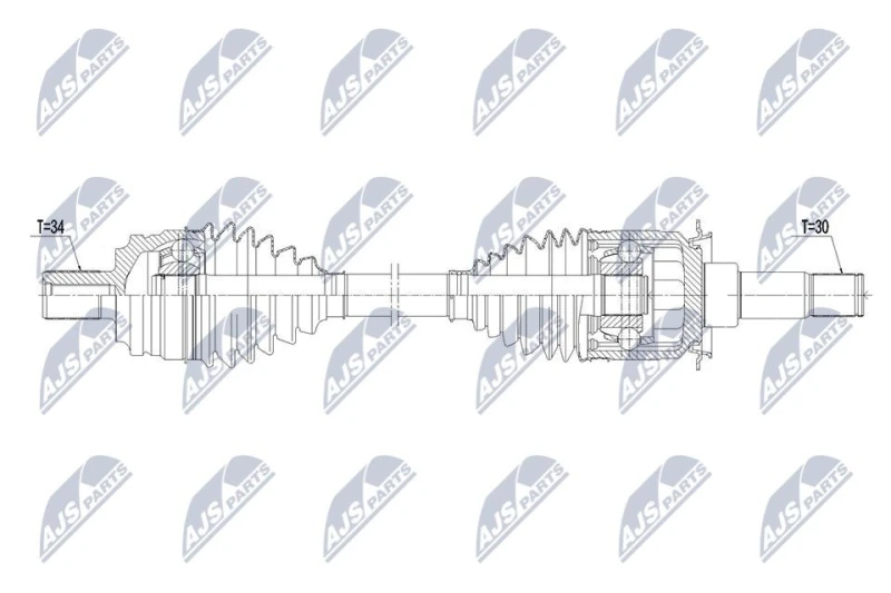 Image of NTY NPW-ME-225 Drive shaft Automatic Transmission, Rear Axle Right Drive Shaft (13)