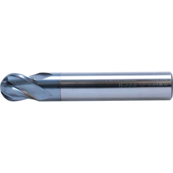 image of 10.00MM Carbide 4 Flute Plain Shank Short Series Ball Nosed End Mills - TiCN Coated