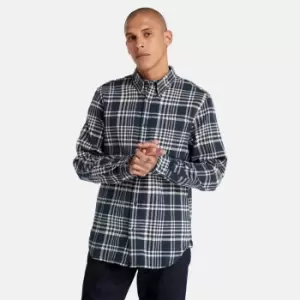 Image of Timberland Heavy Flannel Check Shirt For Men In Navy, Size L