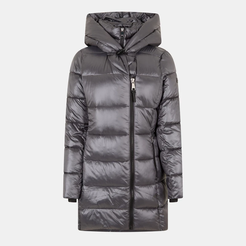 Image of DKNY Womens Shine Medium Puffer Jacket Titan female 8 (XS)