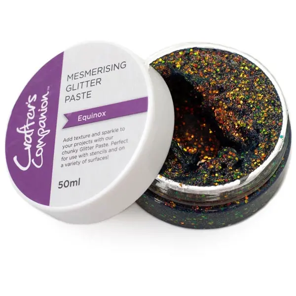 image of Crafter's Comanion Holographic Glitter Texture Paste 50ml Black Gold Mesmerising Equinox