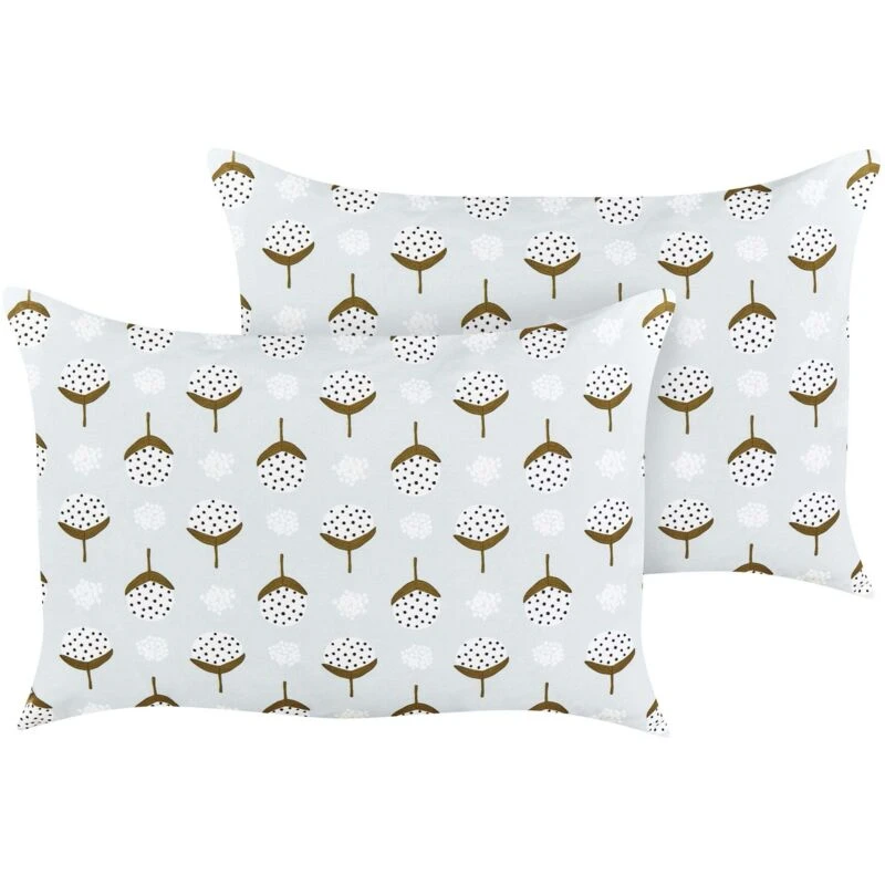 Image of Beliani Set Of 2 Outdoor Cushions Cuneo Geometric Pattern 40 X 60 Cm Green