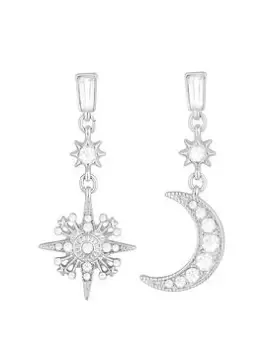 image of Jon Richard Silver Plated And Crystal Celestial Earrings