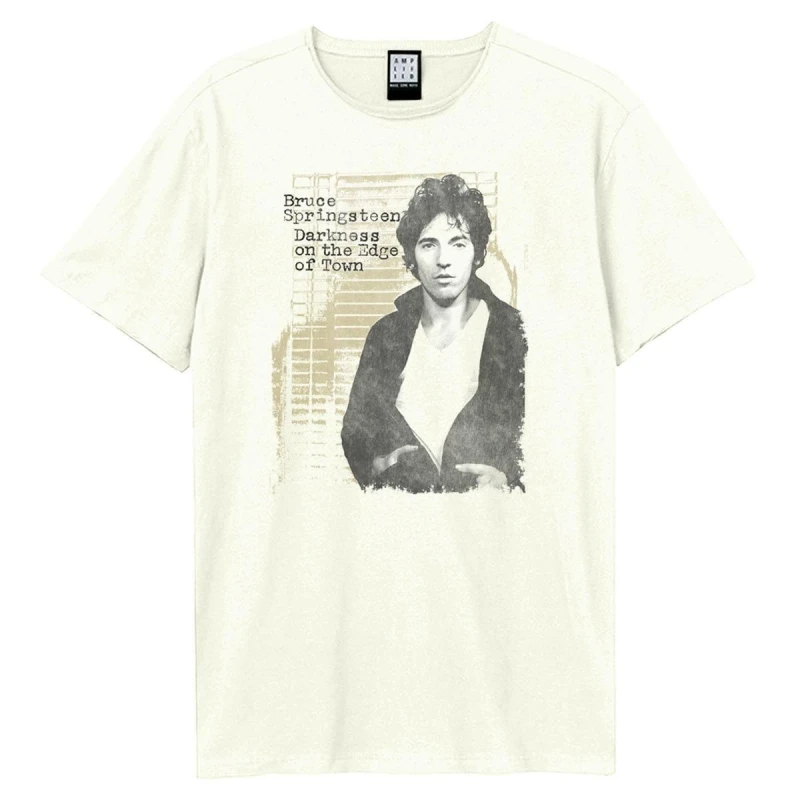 Image of Amplified Amplified Men Darkness Edge Of Town Bruce Springsteen T-Shirt in White Size: X-Small White XS Male 5063527634504