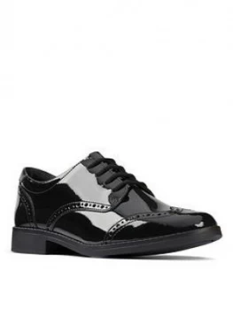 Image of Clarks Girls Aubrie Craft Patent Brogue