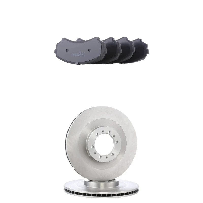 Image of RIDEX 3405B3040 Brake disc and pads set Front Axle, Brake Disc Type: internally vented, with acoustic wear warning Brake Set,disc brakes (3405)