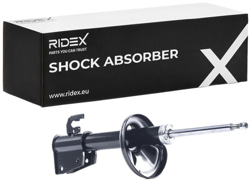 Image of RIDEX 854S0813 Shock absorber Front Axle, Gas Pressure, Twin-Tube, Suspension Strut, Top pin Shock Absorber (854)