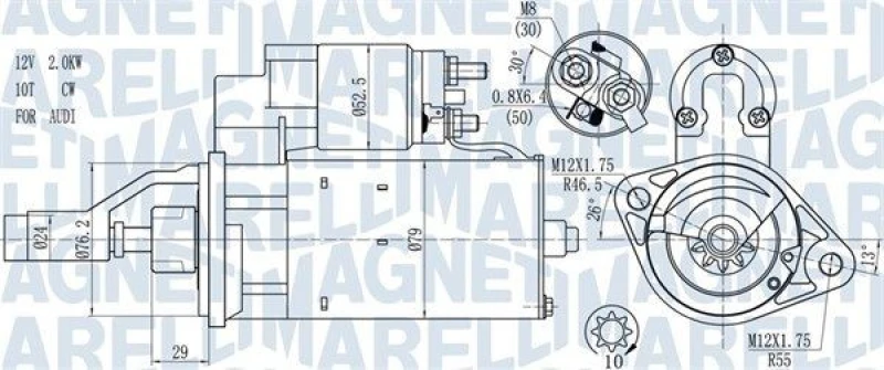 Image of MAGNETI MARELLI Starter motor MAGNETI MARELLI 063721114010
