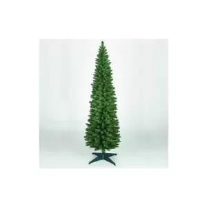 image of Snowtime - Wrapped Pencil Pine Christmas Tree - Green - 5ft - 150cm - Green