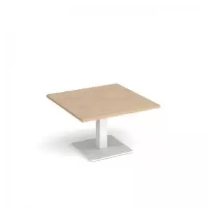Image of Brescia square coffee table with flat square white base 800mm - kendal