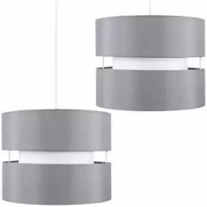 image of Minisun - 2 x 2 Tier Ceiling Pendant Light Shades In Grey