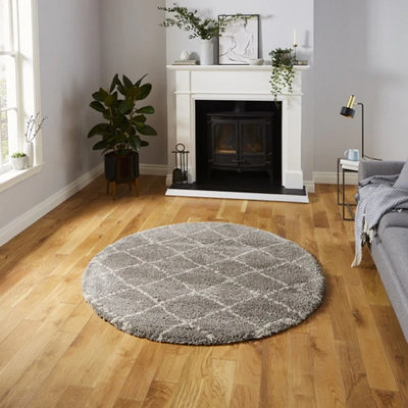 Image of THINK RUGS Think Rugs - Royal Nomadic 5413 Grey Cream 160cm x 160cm Circle - Grey 47850